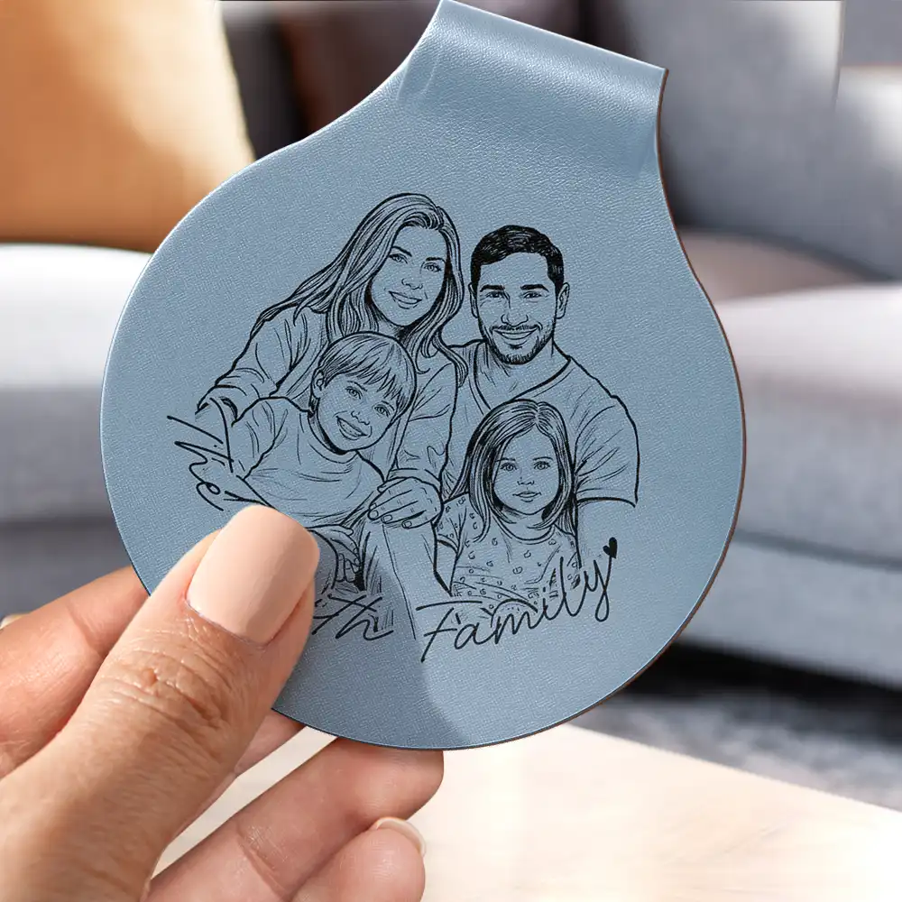 Gift For Father,Gift For Grandpa,Dog Dad,Cat Dad,Pet Dad,Family,Non-Eng,Photo - Pencil Sketch,Confident - Custom Photo Pencil Sketch Best Dad Ever - Personalized Custom Shaped Leather Keychain