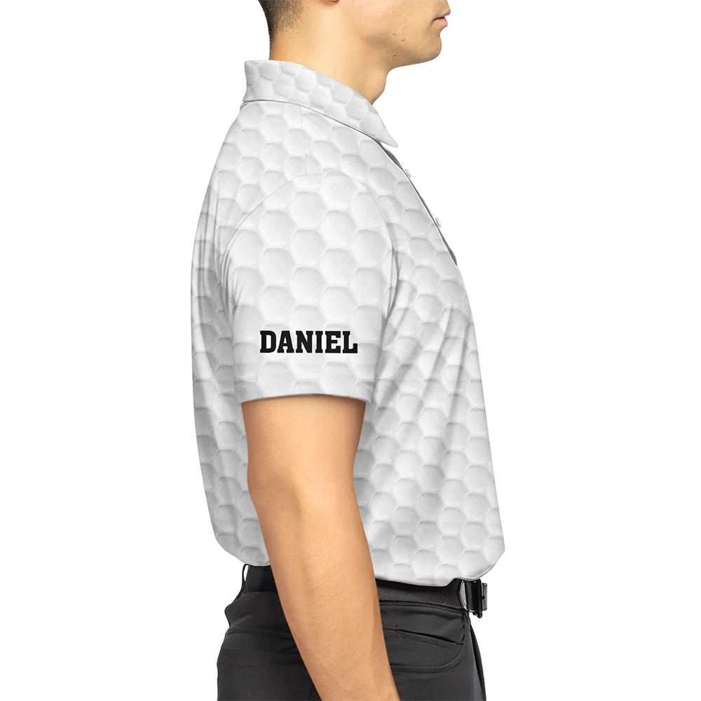 Gift For Grandpa,Gift For Father,Golf,Non-Eng,Photo - Pencil Sketch,Proud - Custom Photo Pencil Sketch Best Dad Grandpa By Par - Personalized Polo Shirt