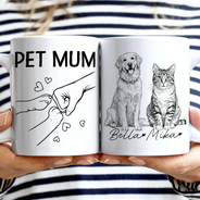 Custom Photo,Art Design,Pet Dad,Pet Lovers,Gift For Father,Adorable,Photo - Pencil Sketch - Remove BG - Custom Photo Pencil Sketch Best Dad Papa Ever - Personalized Mug