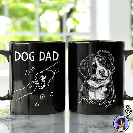 Custom Photo Pencil Sketch Best Dad Papa Ever - Personalized Mug