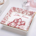 Gift For Bestie,Gift For Women,Gift For Sisters,Happy - Custom Photo Pencil Sketch Besties Forever - Personalized Ring Dish