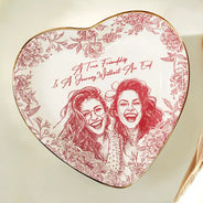 Gift For Bestie,Gift For Women,Gift For Sisters,Happy - Custom Photo Pencil Sketch Besties Forever - Personalized Ring Dish