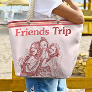 Custom Photo,Beach,Art Design,Summer,Gift For Bestie,Playful,Photo - Pencil Sketch - Remove BG - Custom Photo Pencil Sketch Besties Trip Retro - Personalized Beach Bag