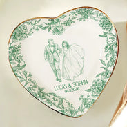 Custom Photo, Art Design, Gift For Couples, Wedding Anniversary, Romantic, Photo - Pencil Sketch - Remove BG - Custom Photo Pencil Sketch Couple Wedding Anniversary - Personalized Ring Dish