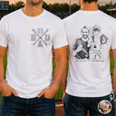 Gift For Father,Gift For Grandpa,Golf,Fishing,Baseball,Non-Eng,Photo - Pencil Sketch,Proud - Custom Photo Pencil Sketch Dad Est Year Crossed Arrows - Personalized T Shirt