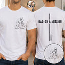 Gift For Father,Custom Photo,Art Design,Christian,Devoted,Photo - Pencil Sketch - Remove BG - Custom Photo Pencil Sketch Dad On A Mission - Personalized T Shirt