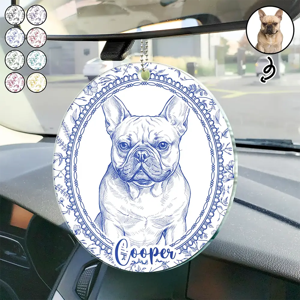 Custom Photo Pencil Sketch Dog Cat Pet Portrait Toile Remembrance - Personalized Acrylic Car Hanger