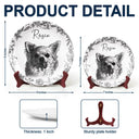 Pet Lovers,Pet Mom,Pet Dad,Dog Lovers,Dog Mom,Dog Dad,Cat Lovers,Cat Mom,Cat Dad,Love,Custom Photo - Custom Photo Pencil Sketch Dog Cat Portrait - Personalized Ceramic Plate