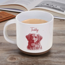 Pet Lovers,Pet Mom,Pet Dad,Dog Lovers,Dog Mom,Dog Dad,Cat Lovers,Cat Mom,Cat Dad,Love,Custom Photo - Custom Photo Pencil Sketch Dog Cat Portrait - Personalized Pottery Mug