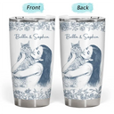 Pet Lovers,Pet Mom,Pet Dad,Dog Lovers,Dog Mom,Dog Dad,Cat Lovers,Cat Mom,Cat Dad,Happy,Custom Photo - Custom Photo Pencil Sketch Dog Cat Portrait - Personalized Tumbler