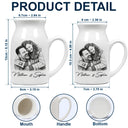 Family, Gift For Bestie, Dog Lovers, Cat Lovers, Happy, Custom Photo, Gift For Mother, Gift For Father - Custom Photo Pencil Sketch Family Besties Dog Cat Portrait - Personalized Ceramic Flower Vase