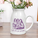 Family, Gift For Bestie, Dog Lovers, Cat Lovers, Happy, Custom Photo, Gift For Mother, Gift For Father - Custom Photo Pencil Sketch Family Besties Dog Cat Portrait - Personalized Ceramic Flower Vase