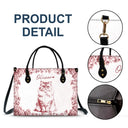 Family,Gift For Bestie,Dog Lovers,Cat Lovers,Happy,Custom Photo,Gift For Mother,Gift For Father - Custom Photo Pencil Sketch Family Dog Cat Portrait - Personalized Leather Bag