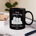 Gift For Mother,Gift For Father,Gift For Kids,Gift For Men,Gift For Women,Happy,Family,Custom Photo - Custom Photo Pencil Sketch First Time Ever As A Family Of Three - Personalized Mug