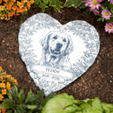 Pet Lovers,Pet Mom,Pet Dad,Dog Lovers,Dog Mom,Dog Dad,Cat Lovers,Cat Mom,Cat Dad,Custom Photo,Memorial,Sad - Custom Photo Pencil Sketch Forever Loved Dog Cat Portrait - Personalized Heart Memorial Garden Stone