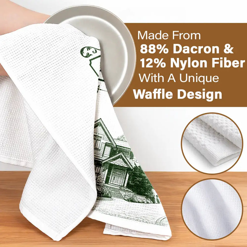 Art Design,New House,Married Couple,Gift For Couples,Photo - Pencil Sketch - Remove BG (For Landscape),Happy - Custom Photo Pencil Sketch Happy Family Monogram Married Couple New Home - Personalized Kitchen Towel