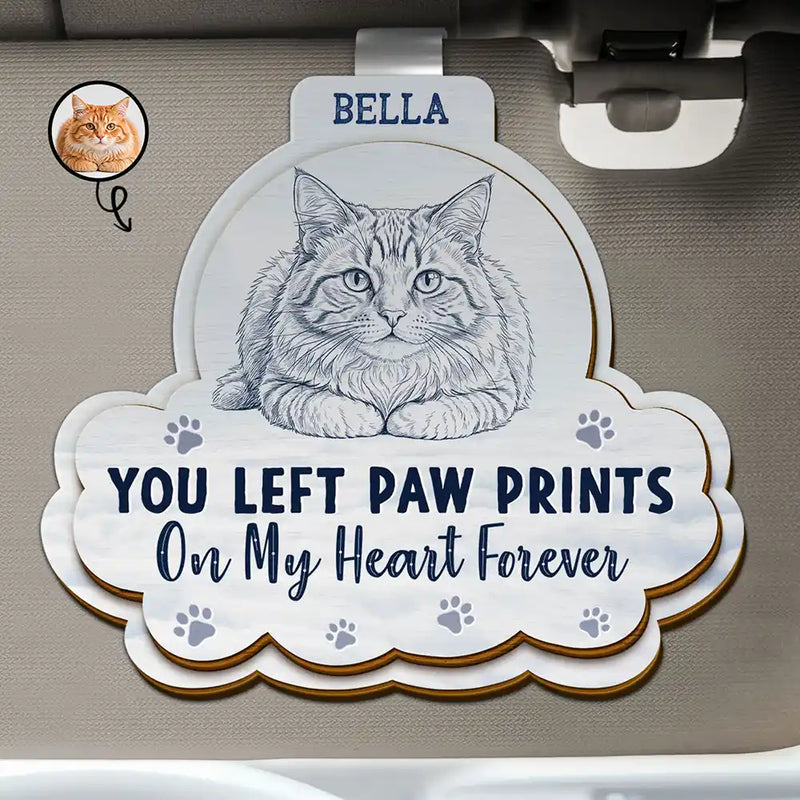 Art Design,Sentimental,Pet Lovers,Memorial,Photo - Pencil Sketch - Remove BG - Custom Photo Pencil Sketch I Will Carry You With Me - Personalized Custom Shaped Car Visor Clip