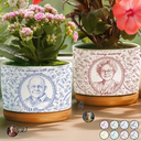 Art Design,Memorial Loved One,Healing,Family,Memorial,Photo - Pencil Sketch - Remove BG - Custom Photo Pencil Sketch In Loving Memory Family Parents Grandparents Portrait Memorial Remembrance - Personalized Plant Pot