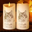 Family, Gift For Bestie, Dog Lovers, Cat Lovers, Custom Photo, Gift For Mother, Gift For Father, Memorial, Love - Custom Photo Pencil Sketch Memorial Family Dog Cat Portrait - Personalized Flameless LED Candle