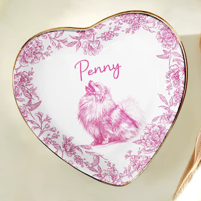 Pet Lovers,Pet Mom,Pet Dad,Dog Lovers,Dog Mom,Dog Dad,Cat Lovers,Cat Mom,Cat Dad,Custom Photo,Happy - Custom Photo Pencil Sketch Pet Photo - Personalized Ring Dish