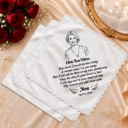 Art Design,Sympathetic,Gift For Couples,Wedding,Photo - Pencil Sketch - Bold,Custom Text - Custom Photo Pencil Sketch Remembrance Wedding For Bride Groom - Personalized Handkerchief