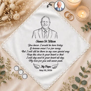 Art Design,Sympathetic,Gift For Couples,Wedding,Photo - Pencil Sketch - Bold,Custom Text - Custom Photo Pencil Sketch Remembrance Wedding For Bride Groom - Personalized Handkerchief