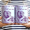 Gift For Mother, Gift For Grandma, Happy, Custom Photo - Custom Photo Pencil Sketch The Love Between Mother & Daughter Is Forever - Personalized White Edge-to-Edge Mug