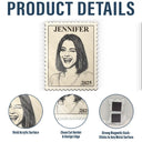 Family, Memorial, Love - Custom Photo Pencil Sketch Vintage Stamp Portrait Family - Personalized Acrylic Fridge Magnet