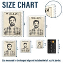 Family, Memorial, Love - Custom Photo Pencil Sketch Vintage Stamp Portrait Family - Personalized Acrylic Fridge Magnet