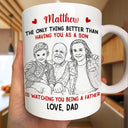 Mom - Daughters (Adult),Mom - Sons,Dad - Daughters (Adult),Dad - Sons,New Dad,New Mom,Love - Custom Photo Pencil Sketch Watching You Being A Mom - Personalized Mug