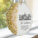 Art Design,Romantic,Gift For Couples,Wedding,Photo - Pencil Sketch - Remove BG (For Landscape) - Custom Photo Pencil Sketch Wedding Venue - Personalized Resin Ornament