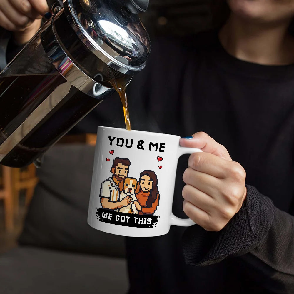 Gift For Couples,Gift For Husband,Gift For Wife,Gift For Boyfriend,Gift For Girlfriend,Dog Couple,Cat Couple,Pet Couple,Love,LGBT - Custom Photo Pixel Art Effect Found On The Internet - Personalized Mug