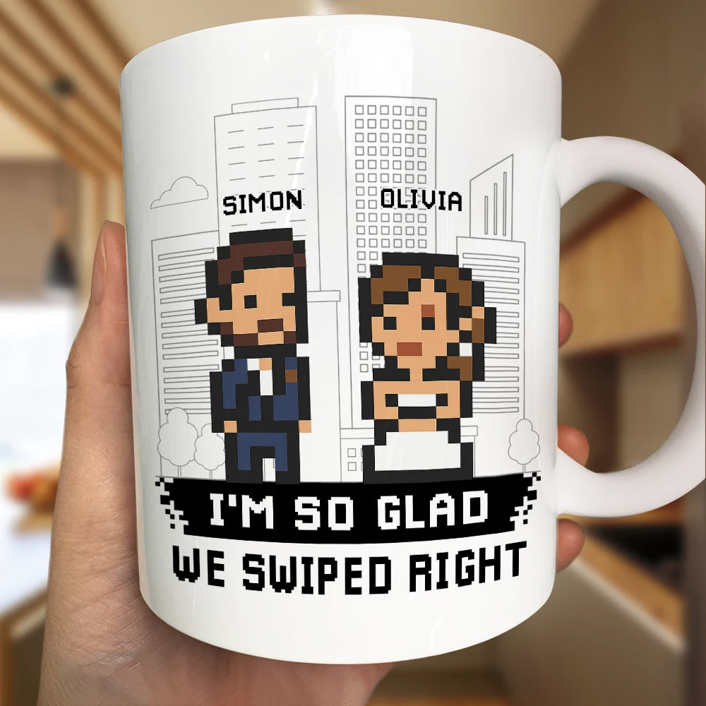 Gift For Couples,Gift For Husband,Gift For Wife,Gift For Boyfriend,Gift For Girlfriend,Love,LGBT - Custom Photo Pixel Art Standee Started With A Message - Personalized Mug