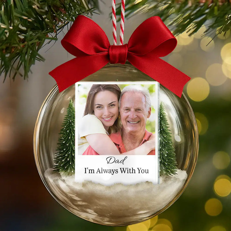 Christmas,Custom Photo,Family,Happy - Custom Photo Polaroid Family Photo With Personal Message - Personalized 3D Acrylic Ball Ornament