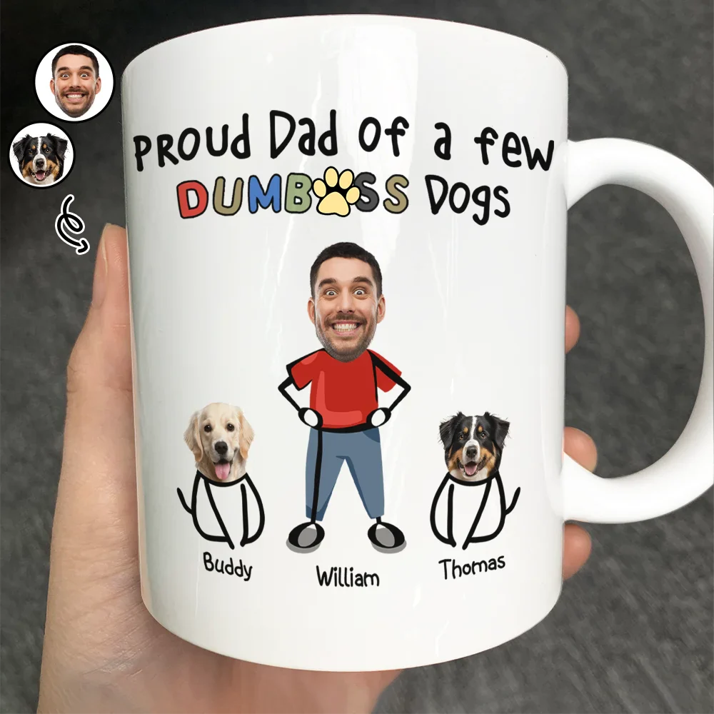 Custom Photo Proud Dog Dad - Personalized Mug