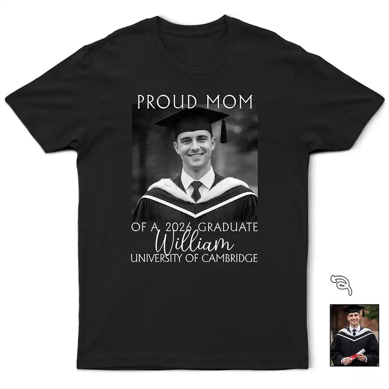 Parents, Gift For Grandparents, Gift For Mother, Gift For Father, Graduation, Custom Photo, Happy - Custom Photo Proud Family Of A 2026 Graduation - Personalized T Shirt