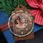 Gift For Couples,Gift For Women,Gift For Men,Gift For Wife,Gift For Husband,Gift For Boyfriend,Gift For Girlfriend,Christmas,Love,Custom Photo - Custom Photo QR Code Song We Got This Couple - Personalized Circle Glass Ornament