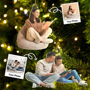 Gift For Yourself,Gift For Women,Gift For Men,Happy,Christmas,Custom Photo,Reading,Photo Hobby Ornament - Custom Photo Reading Lovers - Personalized Acrylic Photo Ornament