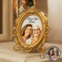 Gift For Mother, Gift For Husband, Gift For Wife, Parents, Gift For Grandma, Love - Custom Photo Realistic Watercolor Art Best Mom Ever - Personalized Ornate Frame