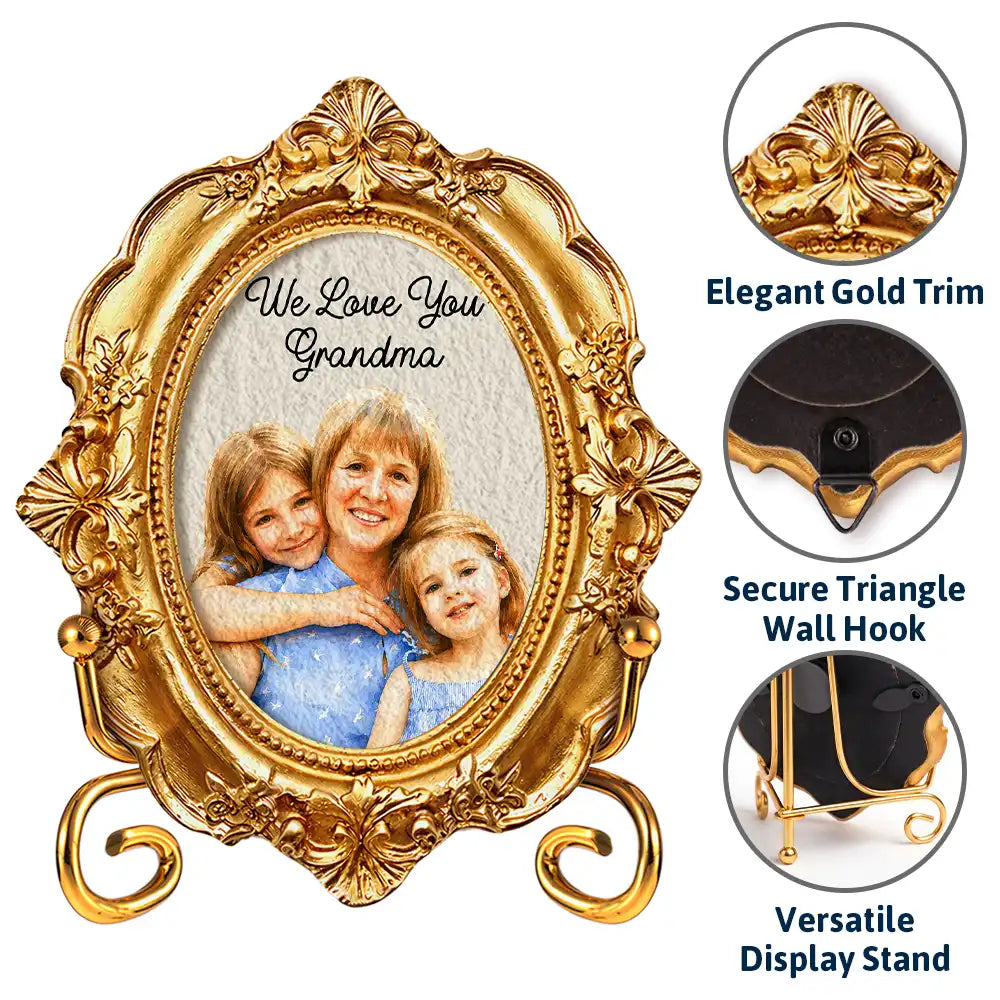 Gift For Mother, Gift For Husband, Gift For Wife, Parents, Gift For Grandma, Love - Custom Photo Realistic Watercolor Art Best Mom Ever - Personalized Ornate Frame
