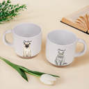 Custom Photo,Art Design,Pet Lovers,Top Market,Adorable,Photo - Watercolor - Remove BG - Custom Photo Realistic Watercolor Art Cute Dog Cat - Personalized Pottery Mug