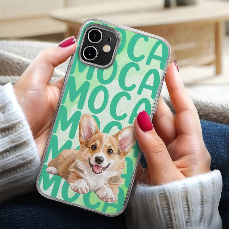 Custom Photo, Art Design, Pet Lovers, Adorable, Photo - Watercolor - Remove BG - Custom Photo Realistic Watercolor Art Cute Dog Cat Portrait - Personalized Clear Phone Case