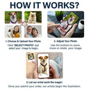 Happy, Dog Lovers, Pet Lovers, Cat Lovers - Custom Photo Realistic Watercolor Art Cat Dog Pet - Personalized Pillow