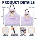 Art Design,Pet Lovers,Photo - Watercolor - Remove BG,Happy - Custom Photo Realistic Watercolor Art Dog Cat Slay Portrait Striped Pattern - Personalized Apron