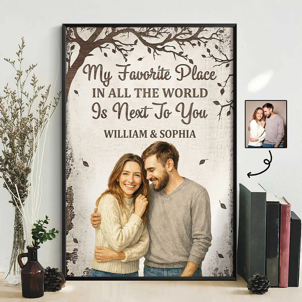 Custom Photo Realistic Watercolor Art Favorite Place In All The World - Personalized Poster