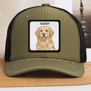 Custom Photo, Art Design, Pet Lovers, Playful, Photo - Watercolor - Remove BG - Custom Photo Realistic Watercolor Art Funny Dog Cat Pet - Personalized Leather Patch Hat