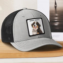 Custom Photo, Art Design, Pet Lovers, Playful, Photo - Watercolor - Remove BG - Custom Photo Realistic Watercolor Art Funny Dog Cat Pet - Personalized Leather Patch Hat