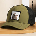 Custom Photo, Art Design, Pet Lovers, Playful, Photo - Watercolor - Remove BG - Custom Photo Realistic Watercolor Art Funny Dog Cat Pet - Personalized Leather Patch Hat