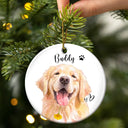 Top Market, Art Design, Playful, Christmas, Custom Photo, Pet Lovers, Photo - Watercolor - Remove BG - Custom Photo Realistic Watercolor Art Happy Dog Cat Pet - Personalized Circle Ceramic Ornament