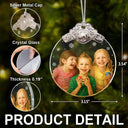 Happy,Christmas,Family,Gift For Kids,Gift For Grandkids,Gift For Grandparents,Parents - Custom Photo Realistic Watercolor Art Happy Kid - Personalized Glass Ornament With Silver Cap